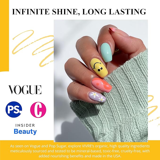 VIVRE Cosmetics Nail Polish - Quick Dry, Shiny, Halal for Girls, Vegan, Non-Toxic for Women, Long Lasting, Certified Breathable and Water Permeable - Butter Drizzle