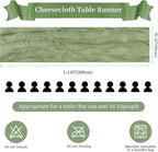 AGIRL 12 Pack Sage Green Cheesecloth Table Runner 10FT Boho Home Decor | Rustic - Image 2