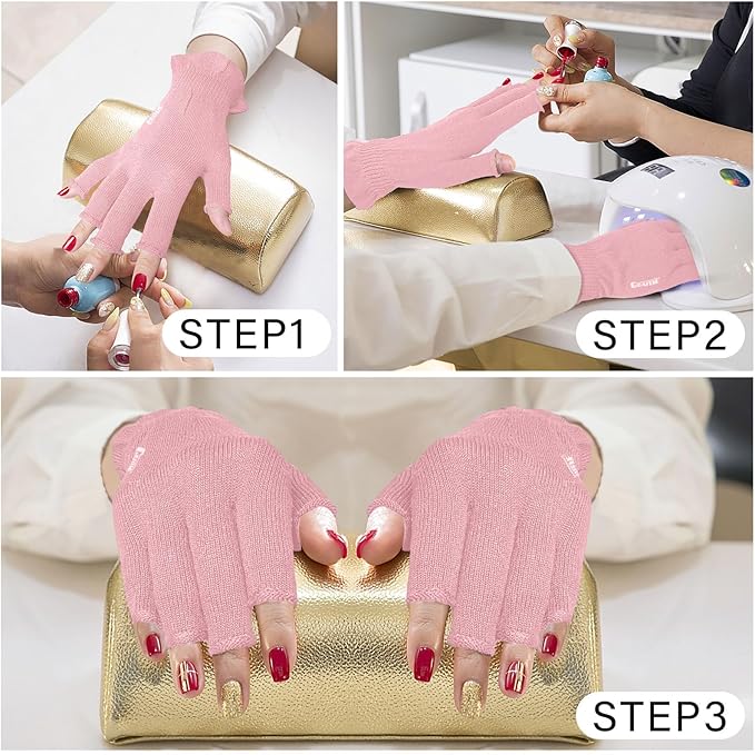 GSAFEME Cotton Gloves for Dry Hands - Fingerless Touchscreen Moisturizing Gloves for Sleeping - Cotton Eczema Gloves for Men and Women, Pink S/M 3 Pairs