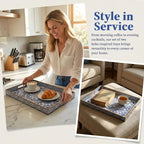 Boho Decorative Tray, Modern Blue Serving Tray - Image 6