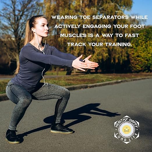 Toe Spacers for Athletes Plantar Fasciitis Relief, Toe Separators for Women & Men, Universal Sizing Toe Separators for Foot Fitness, Pain Relief, Alignment, Stability & Balance