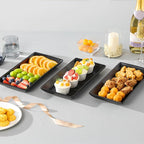 MALACASA 3 Tier Serving Trays for Party, 12 Inch Porcelain Black Trays for - Image 7