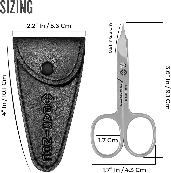 Nail and Cuticle Scissors – German Quality Stainless Steel –Multi-purpose Professional Grooming Curved Blade Scissors for Manicure, Pedicure, Eyebrow, Eyelash, Dead Skin