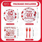 96Pcs 40th Wedding Anniversary Party Decorations - Image 2
