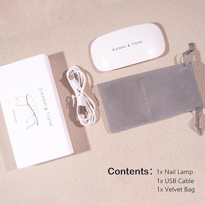 DANNI & TONI UV LED Gel Nail Lamp - Mini Travel Nail Dryer for Gel Polish and Stickers