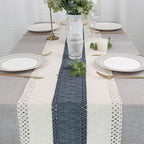 Boho Table Runner for Home Decor 12x108 Blue Fall Rustic Decorations | 108 - Image 7