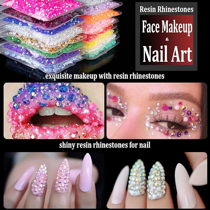 15000pcs 2mm Resin Rhinestones Bulk, White Flatback Round Jelly Rhinestones Bedazzling Non Hotfix Crystal Gems Large Quantity Wholesale for DIY Crafts Clothes Bottles Tumblers Face Makeup Manicure