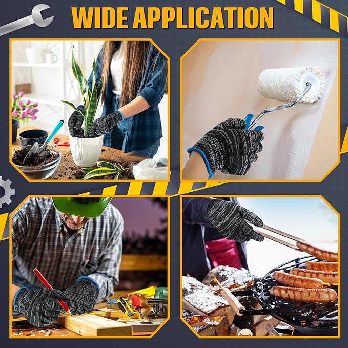 Sureio 100 Pairs Cotton Gloves Hand Cotton Liners Safety Knitted Polyester Gloves for BBQ Roping Men Women