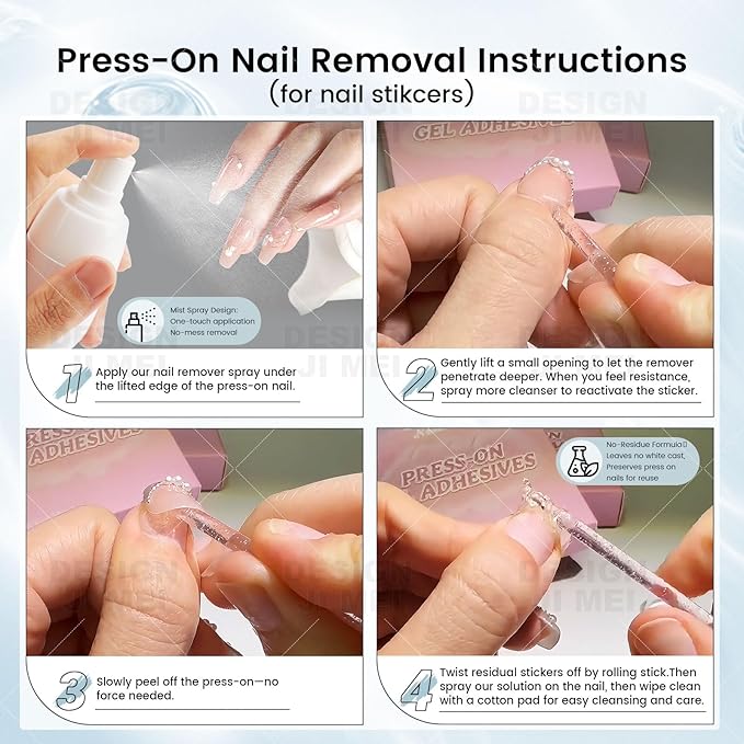 BENGONG 5-in-1 Multi-Functional Spray Professional Gel Polish Remover for Nails Care for Press-On Nails & Natural Nails Brush Cleaner Nail Polish Remover & Remover For Glue, Gel- 3 Fl oz