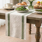 Artoid Mode Army Green Stripe Woven Rustic Table Runner 12x72 Inch | Holiday - Image 3
