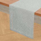 Solino Home 100% Pure Linen Table Runner Chambray Grey, Athena 14 x 108 in | by SolinoHome