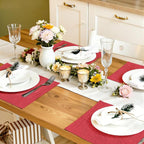 Faux Leather Heat Resistant Placemats 6 Packs, Waterproof Wipeable Dining PU - Image 7