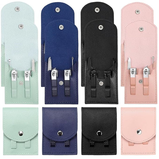 Geosar 12 Sets Manicure Set Nail Clippers Pedicure Kit Stainless Steel Professional Pedicure Set Grooming Kits Nail Care Tools with Luxurious Travel Case for Nail Care(Multi Colors)