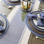 DII Dobby Stripe Woven Table Runner, 13x108 French Blue - Image 6