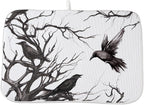 Halloween Dish Drying Mat for Kitchen Counter 18x24 Inch Black Tree Crows Dish by Unknown