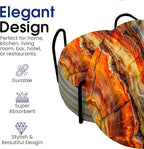 Petrified Wood Agate Round Coasters Set of 6 - Image 3