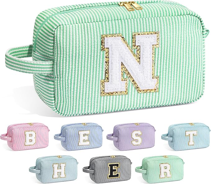 YOOLIFE Gifts for Grandma - Grandma Gifts, Great Grandma Gifts, Best Grandma Gifts, Personalized Birthday Gifts for Grandma, Monogram Initial Makeup Bag Make Up Bag for Women N