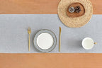 Wracra Linen Table Runner, Burlap Sliver Grey Table Runners 60 Inches Long | - Image 2