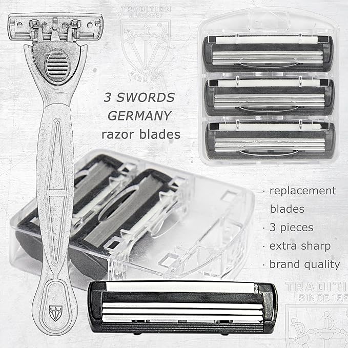 3 Swords Germany Men's Travel Set – Nail Scissors, Razor and much more in Compact Case, Ideal for Travel and Grooming On the Go