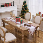 White Dark Red Floral Lace Table Runner Dresser Scarf | Christmas, Floral - Image 3