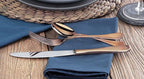 Artaste 56891 Rain 18/10 Stainless Steel Flatware 36-Piece Set, Copper Finish - Image 6