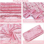 12 Packs 12 X 72 Inch Pink Sequin Table Runner Glitter Dining Table Runner - Image 4