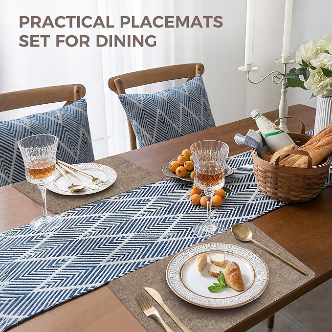 NCUE Vinyl Placemats Set of 12, Heat Resistant, Nonslip Faux Leather Waterproof - Image 5