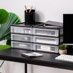 IRIS USA 2-Pack, 3-Drawer Medium Plastic Stacking Desktop Organizer, stationery - Image 7