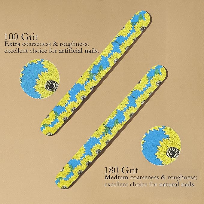 Colorful Nail File Strips - Double Sided Filers for Shaping and Smoothing Toenails and Fingernails - Manicure and Pedicure Nail Buffers - 24 Pack