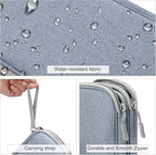 FYY Electronic Organizer, Travel Tech Pouch Bag, Light Grey | Wrist Strap - Image 4