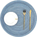 SHACOS Round Braided Placemats Set of 12 Circle Place Mats Cotton Polyester - Image 9