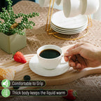 BTaT- Cappuccino Cups with Saucers 7 oz, Au Lait, Flat White, Dishwasher - Image 6