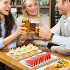 4-Pack 14" x 7" White Serving platter Set, Reusable Farmhouse Melamine Serving - Image 3