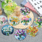 Ekuxom 8 Pcs Flower Diamond Art Coasters Kit - Image 2
