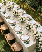 Nervure 600Pcs White and Gold Plastic Plates, Dinnerware Set - Image 7