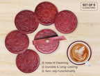 Handmade Leather Coasters 4" for Drinks - Image 4