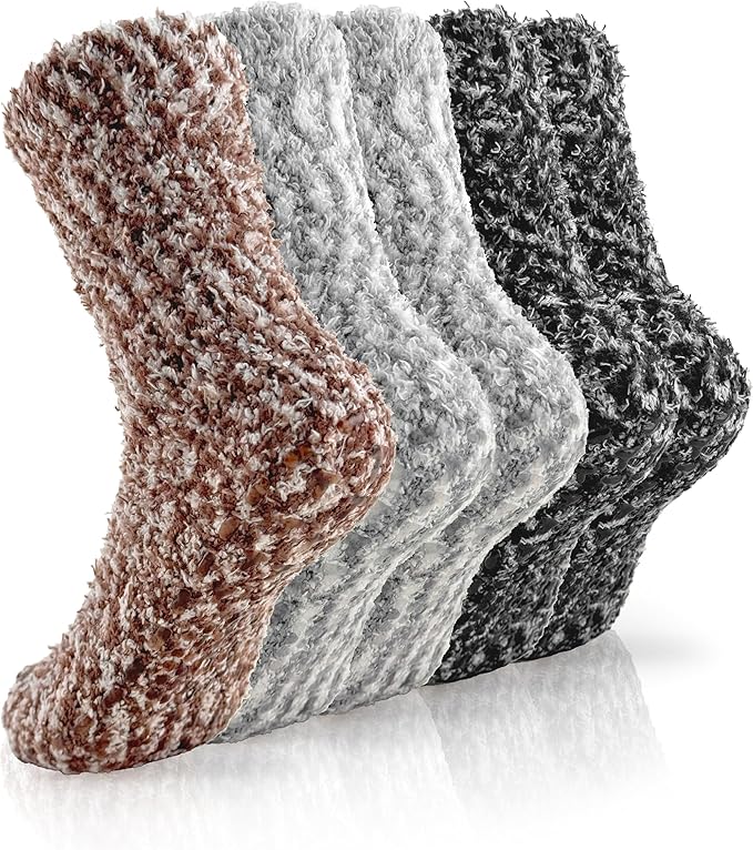 TEHOOK Warm & Cozy Gifts for Women, Stocking Stuufers, Fluffy Fuzzy Plush Sleeping Slipper Socks - Soft Warm Fabric