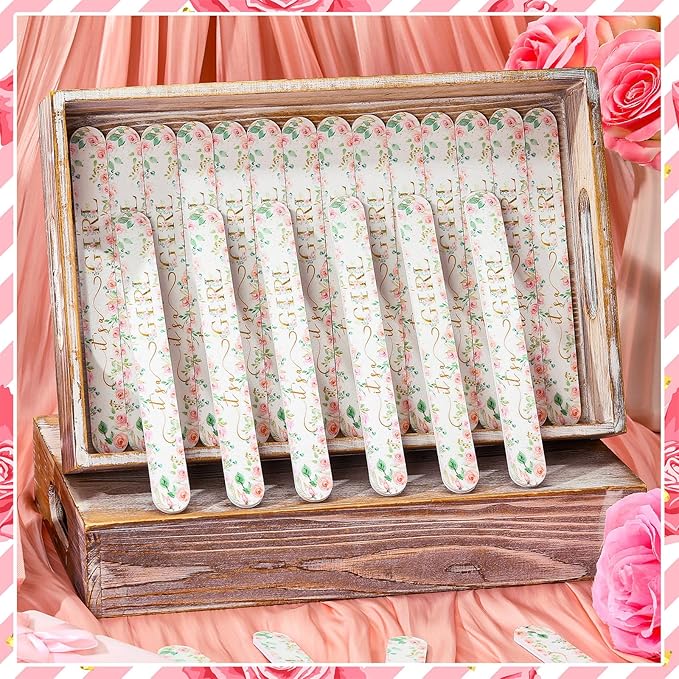 50 Pcs Floral Baby Shower Favors Decorations Baby Sower Favors Games Winners Prizes Gifts Bulk Pink Emery Board Nail Files Gender Reveal Party Favors Souvenirs Gift Bags Stuffers for Guests