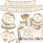 85th Birthday Party Tableware, Includes Plates, Tablecloth by Unknown