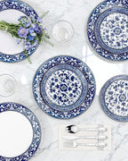 175 Pcs Blue Plates for Party & Wedding | Floral Disposable Dinnerware Set. - Image 9