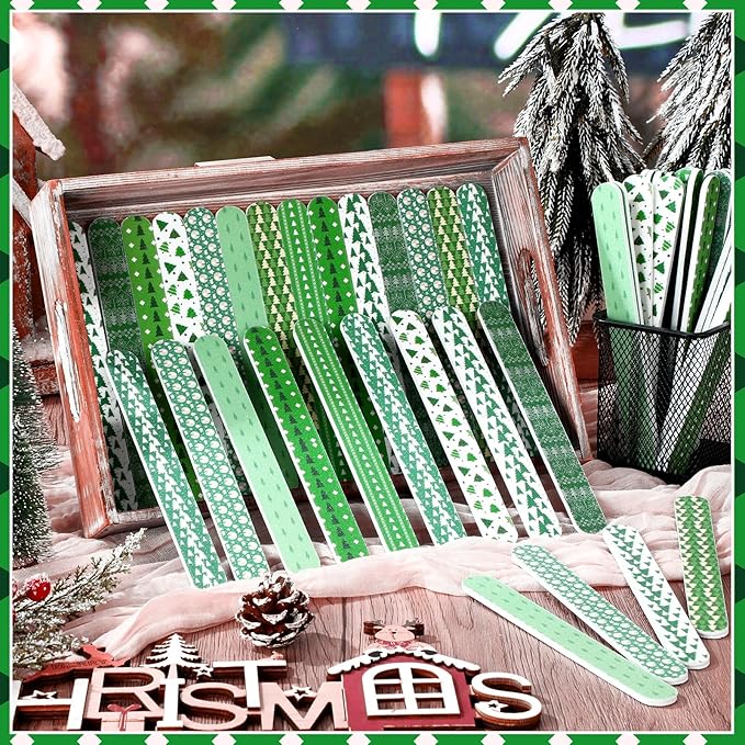 45 Pack Christmas Nail Files Gifts Bulk Holiday Emery Boards Double-Sided Christmas Party Nail Files Bulk Stocking Stuffers Christian Gifts for Women Customers Coworkers Staff(Christmas Tree)