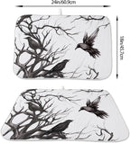 Halloween Dish Drying Mat for Kitchen Counter 18x24 Inch Black Tree Crows Dish - Image 6