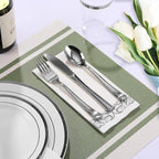 FOCUSLINE 175 Count Silver Dinnerware Set - Image 6