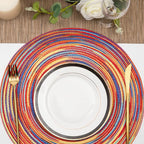 SHACOS Round Braided Placemats Set of 4 Variegated Colorful Placemats - Image 8