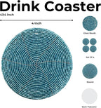 Handmade Beaded Bar Drink Tabletop Protection Coasters - Image 4