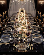 Nervure 600Pcs Clear and Gold Plastic Plates, Dinnerware Set - Image 4