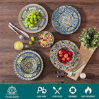 vancasso 18 Pieces Dinnerware Sets, Plates and Bowls Set, Porcelain Dishes Set - Image 3