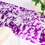 Snowkingdom 2 Pieces Purple Table Runner, Sequin Glitter Foil Metallic Thin - Image 4