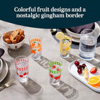 Libbey Vintage Juice Drinking Glasses Set of 4, Retro Fruit Design Glass Cups - Image 4