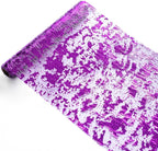 Snowkingdom 2 Pieces Purple Table Runner, Sequin Glitter Foil Metallic Thin by Snowkingdom